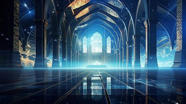 Holy place in Delfts Blauw realistis, highly detailed,ai generatif