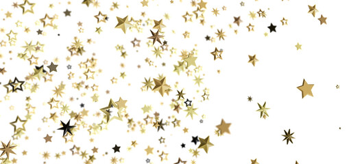 Shimmering gold stars on white. Perfect for holidays, celebrations, and magical designs.