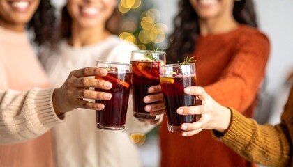 Friends toasting drinks
