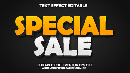 special sale text effect vector editable
