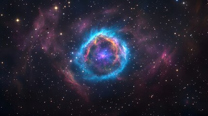 Obraz premium Colorful nebula in the vast expanse of space.