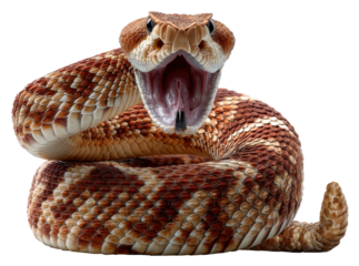 rattlesnake coiled isolated on transparent background
