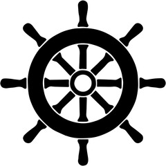 Obraz premium ship steering wheel,ship wheel steering icon vector illustration,Ship steering wheel set. Boat steering wheels icon black silhouette, outline vector illustration