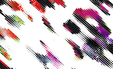 Abstract Colorful Pixelated Stripes Background