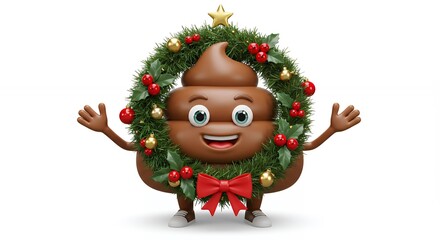 Christmas poop emoji holiday design