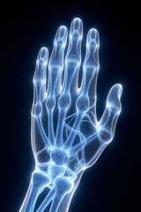 Generative AI Hand Bones X-ray Medical Illustration Skeleton Anatomy Human 3d render Wrist Fingers Joints Carpal bones Metacarpals Phalanges Healthcare Medicine Science - Download Now