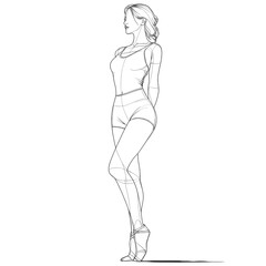 Minimalist Modern Line Art of a Standing Woman