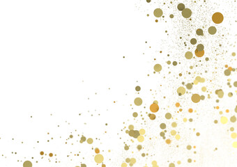 Celestial Celebration: Radiant 3D Illustration of Celestial gold Confetti