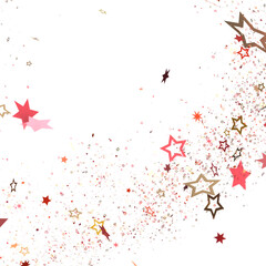 Stars - Holiday golden decoration, glitter frame isolated -