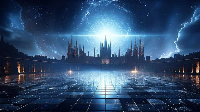 Holy place in Delfts Blauw realistis, highly detailed,ai generatif