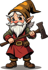 a cartoon character with an axe in his hand