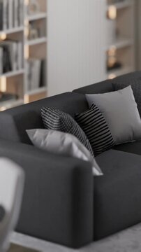 Home interior design details, cozy sofa close up, cute home background