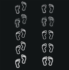 Baby footprints icon isolated on white background. vector illustration