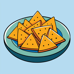 Mexican nacho chips clipart vector art and illustration