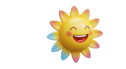 Fototapeta premium Smiling cartoon sun graphic
