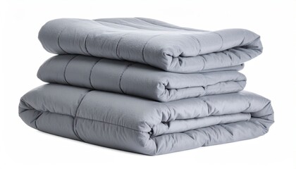 Gray weighted blankets stacked