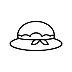 Fototapeta premium Haute couture hat flat icon for apps and websites