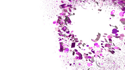 Celebrate with this vibrant purple confetti burst. Perfect for party invitations, banners, or celebratory designs.
