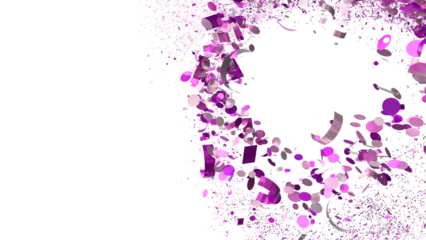 Celebrate with this vibrant purple confetti burst. Perfect for party invitations, banners, or celebratory designs.