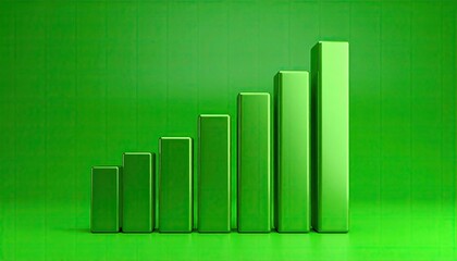 Green bar graph rising