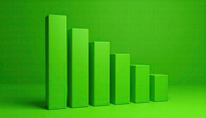 Green bar graph showing declining trend