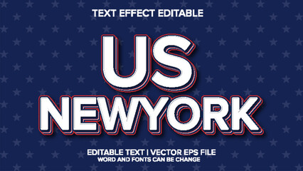 us america text effect vector editable