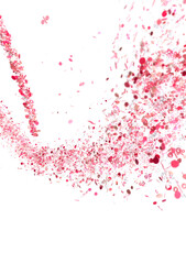 Abstract background with pink confetti and percentage signs, ideal for sale banners and promotions.