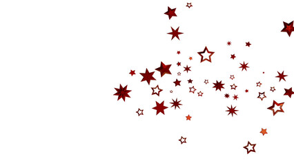 Red Stars Scattered on White Background