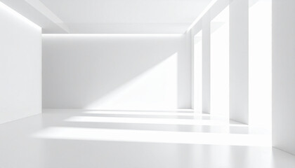 Obraz premium Minimalist clean white studio background with subtle gradient lighting for product display