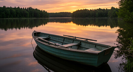 Obraz premium sunset on the lake