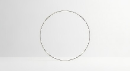 Minimalist Composition Featuring a Thin Concentric Circle on a White Backdrop