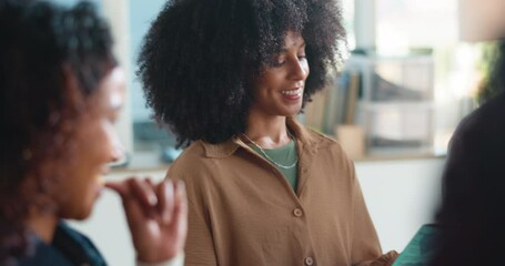 Therapy, group and happy business people in circle for support, counseling session and help. Mental health, hr counselor and workers in discussion, laugh and talking for stress management workshop