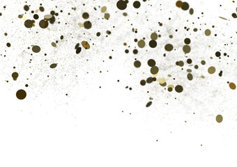 confetti png. Gold confetti falls from the sky. Glittering confetti on a transparent background. Holiday