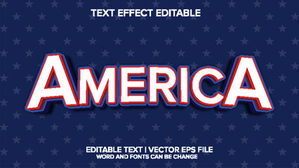 us america text effect vector editable