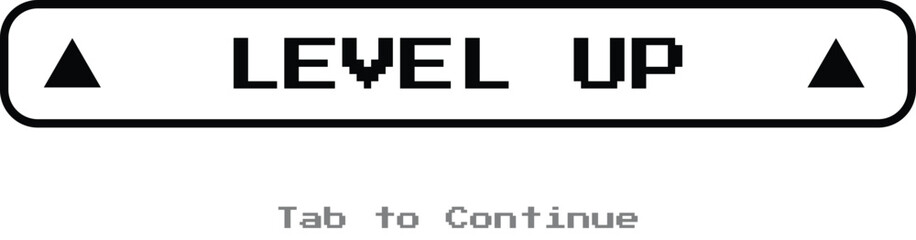 pixel press start Level Up