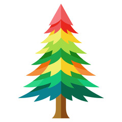 pine tree color vector