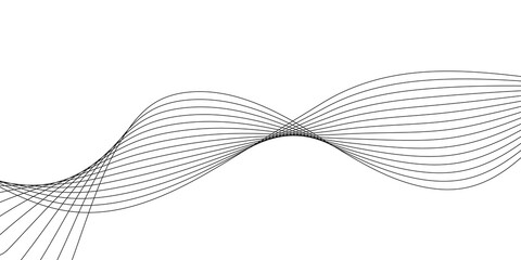 Abstract wavy lines composition on a white background