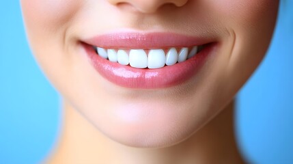 Obraz premium Closeup Perfect White Teeth Smile Woman