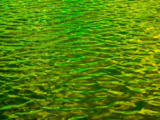 Vibrant Green Water Surface with Ripples – Stunning Abstract Background for Wallpaper, Social...