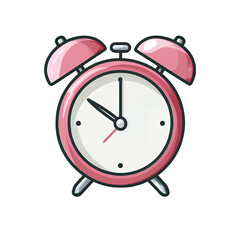 Minimalist Alarm Clock Graphic on Transparent Background