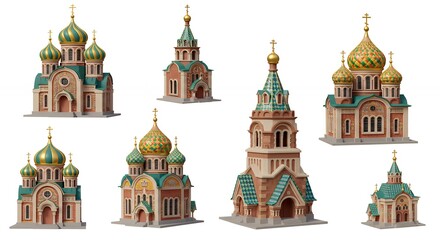 Obraz premium Orthodox churches models collection