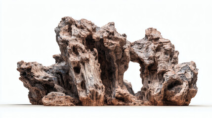 Obraz premium A beautifully detailed rock formation with an archway against a bright white backdrop.