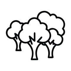 Cartoon broccoli black line white background stock vector