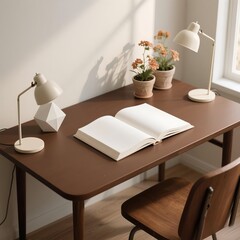 modern living room with table