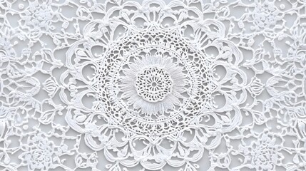 Intricate white lacy design pattern.