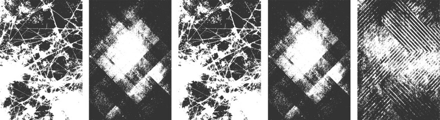 Set Of Grunges, Abstract overlay grunge old for overlay screen scratch dust textured. Grunge dust texture vector set on transparent background