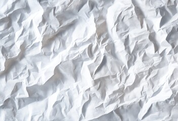 Obraz premium Crinkled white paper texture with many folds and shadows. Abstract. Artful