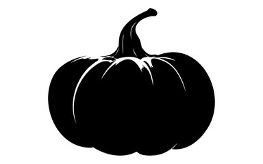 Cute Halloween Pumpkin – Black and White Vector Line Art