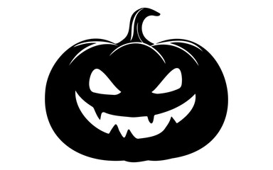 Cute Halloween Pumpkin – Black and White Vector Line Art