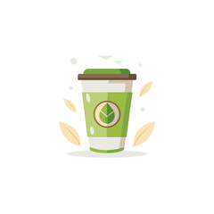 biodegradable paper cup hotel cafe leaf design